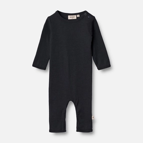 Plain Wool Jumpsuit | Baby - navy Minimal Casual Style Wardrobe Classic