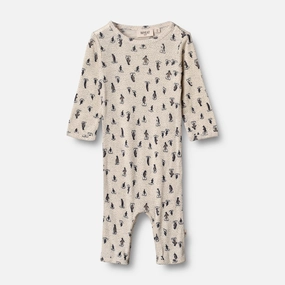 3D Knitting Technology Plain Wool Jumpsuit | Baby - penguins on ice