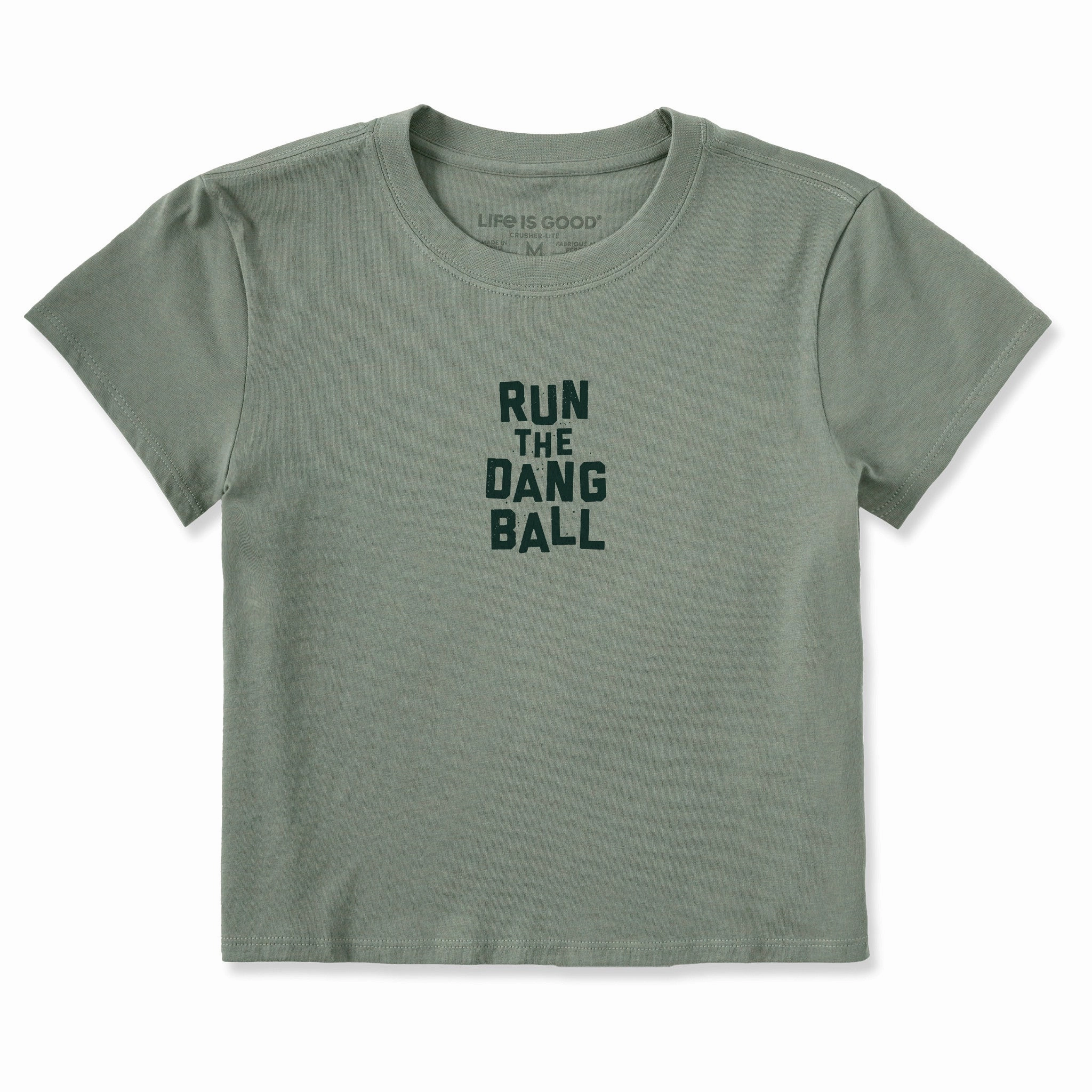 Playful Design Sporty Comfort Wear Women's Run the Dang Ball Crusher-LITE Shrunken Tee