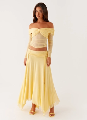 Kirrabilli Midi Skirt - Yellow Contemporary Design