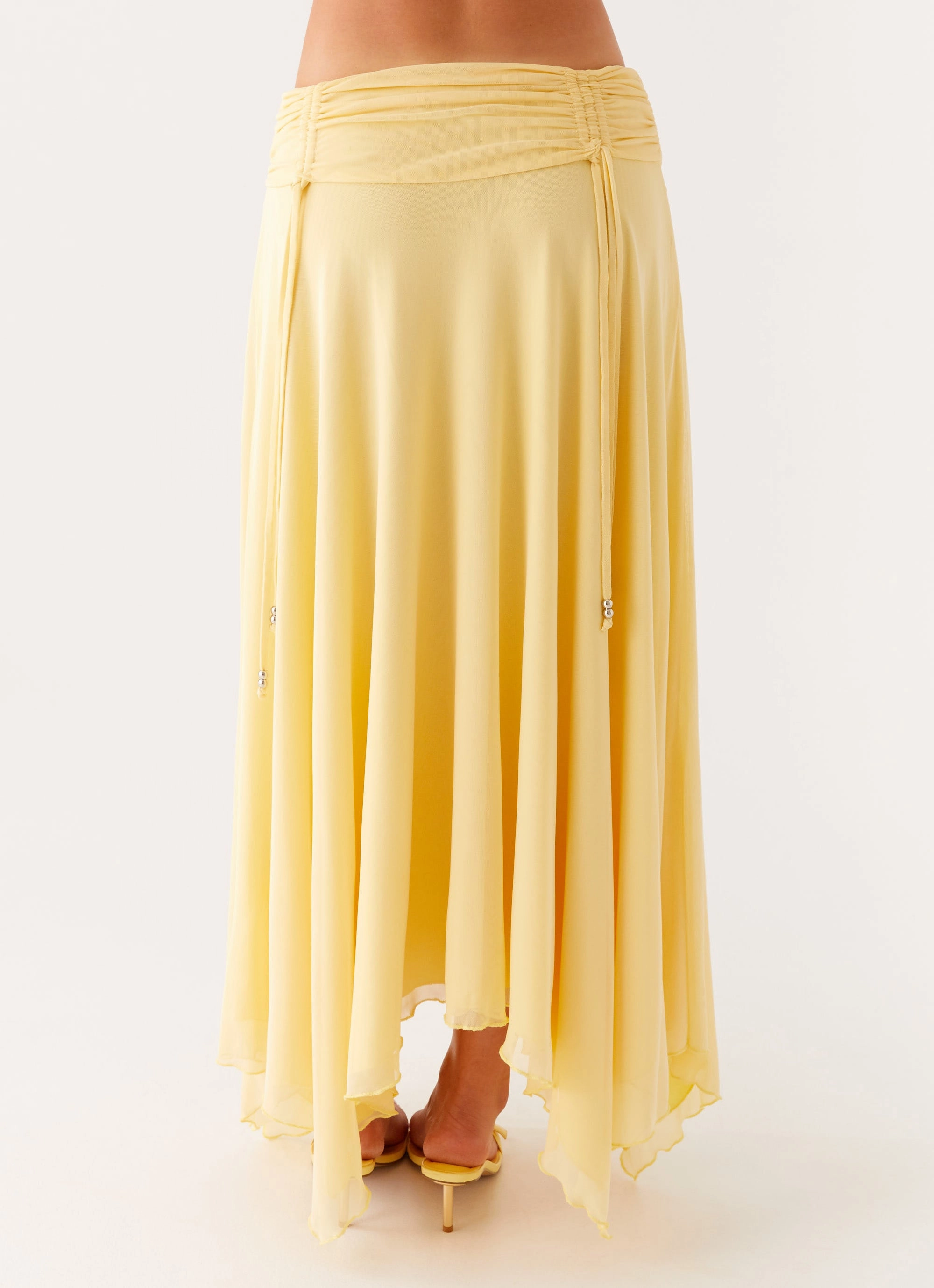 Kirrabilli Midi Skirt - Yellow Striped Design