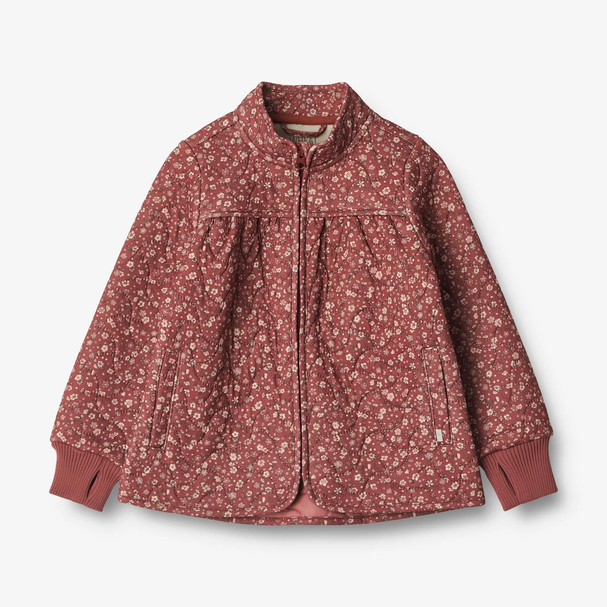 Thermo Jacket Thilde - red flowers Daily Commute Wear Noise Reduced Fasteners