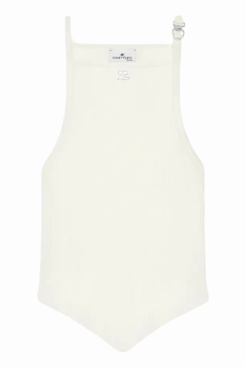 Pointy Buckle Rib Top Heat Transfer Printing Street Style Trend