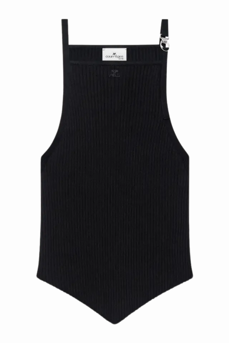 Pointy Buckle Rib Top AntiPilling Treatment Curved Hemline