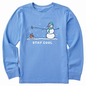 Kids Stay Cool Snowman Long Sleeve Crusher Tee Seasonal Outfit Plus size clothing