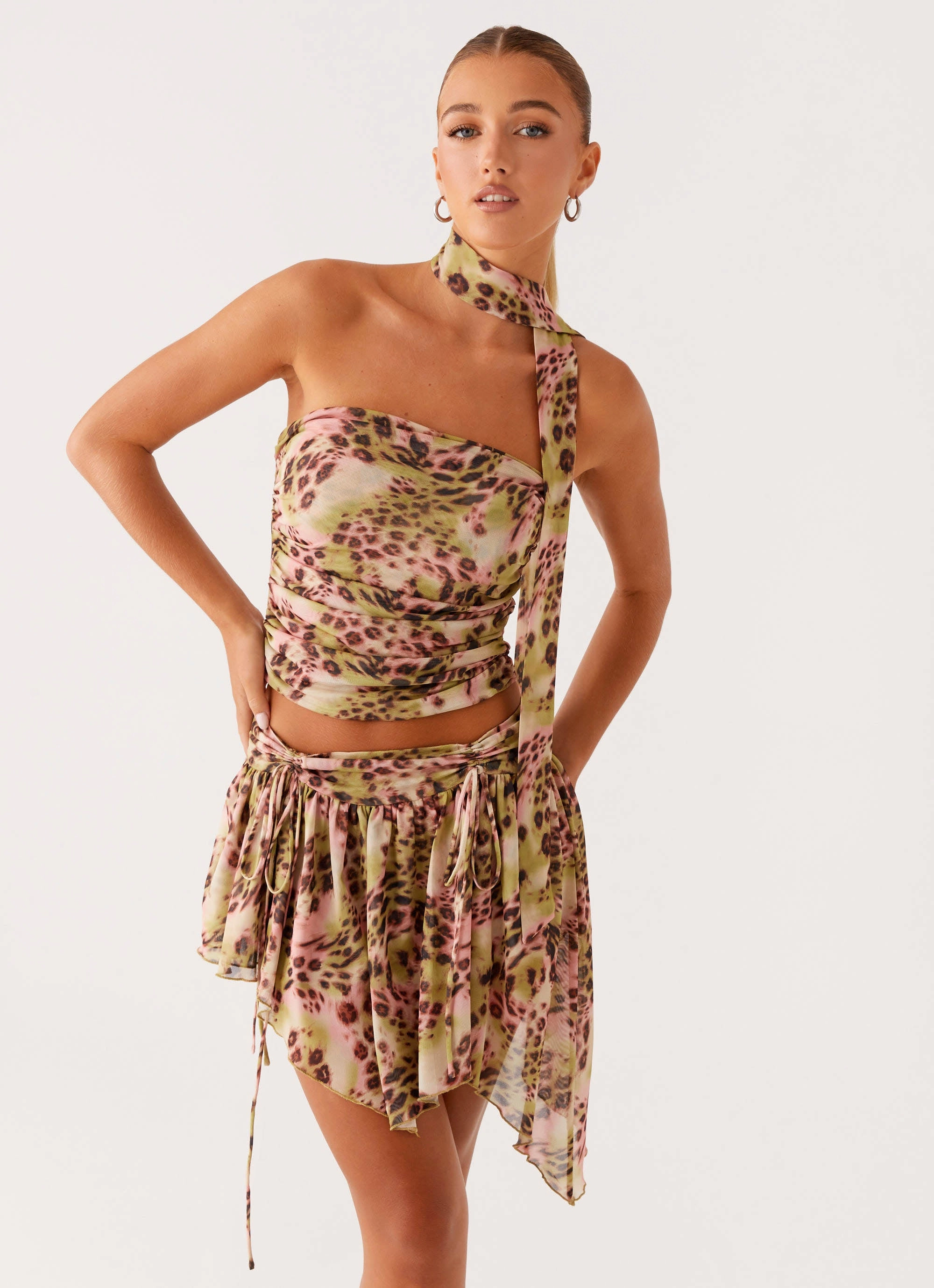 Hot Like Me Mini Skirt - Swirl Leopard Laidback Feel