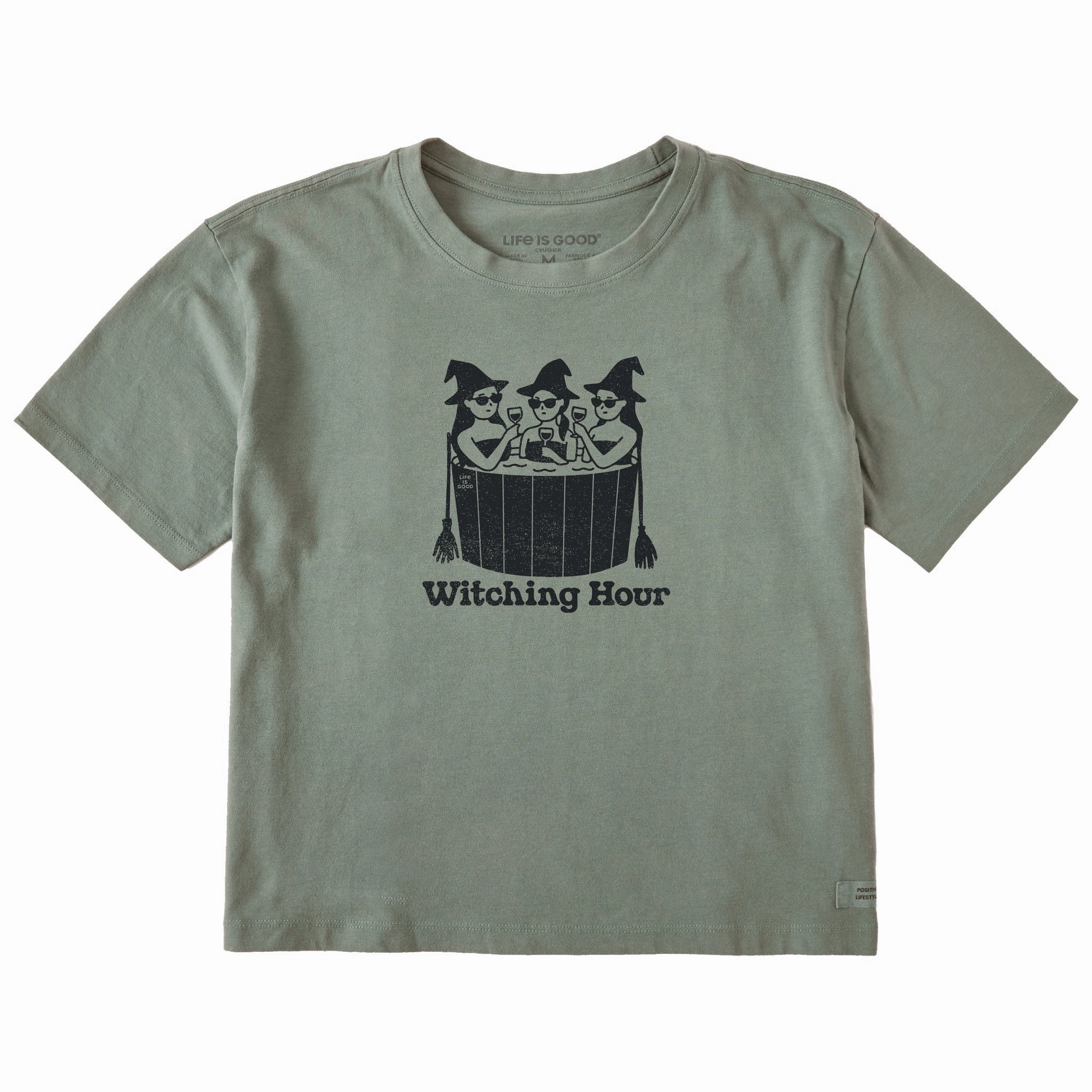 ZeroDistressFinish Women's Witching Hour Short Sleeve Crusher Boxy Tee