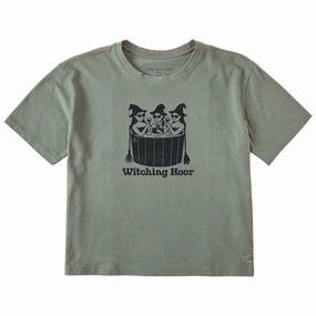 ZeroDistressFinish Women's Witching Hour Short Sleeve Crusher Boxy Tee