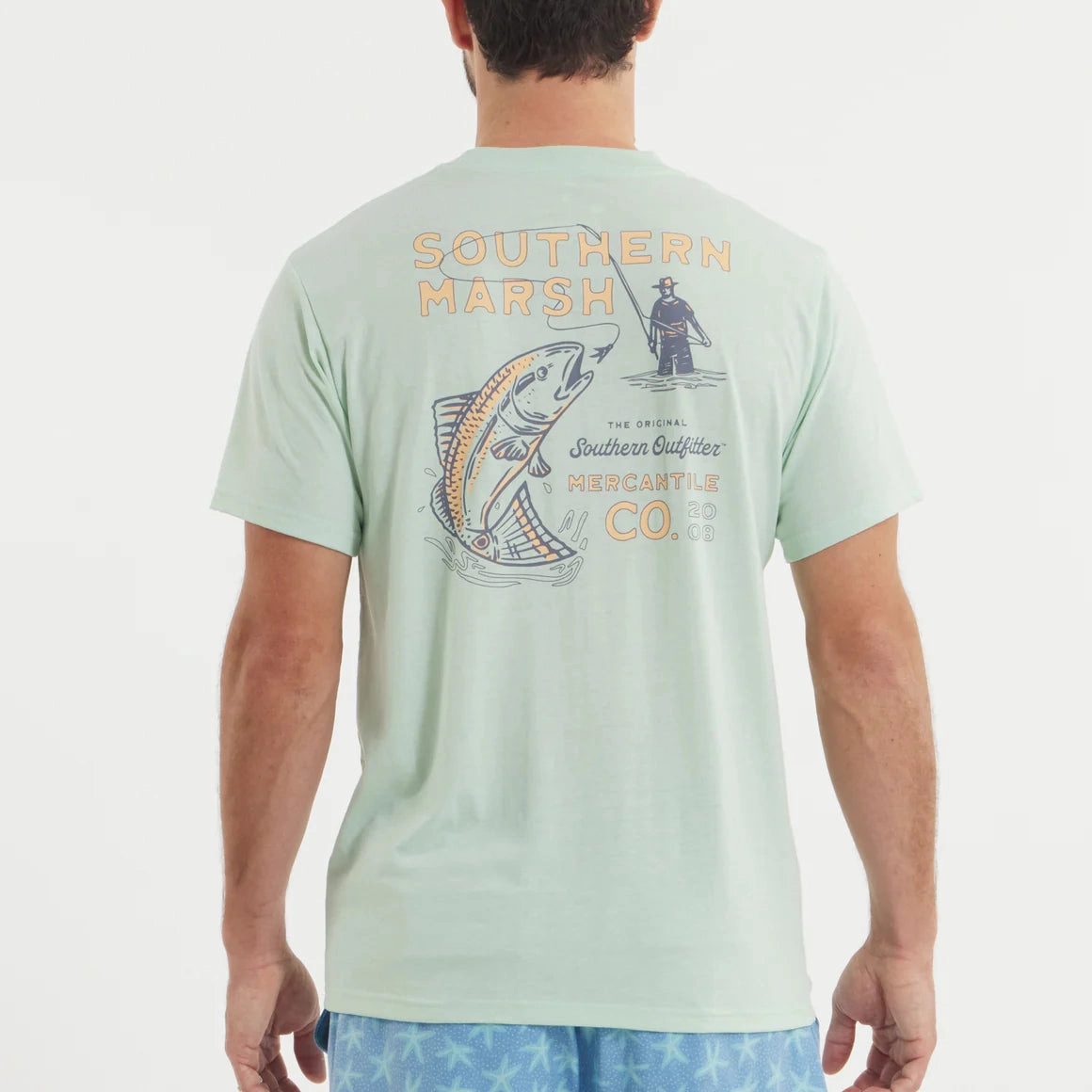 Weekend Fashion Relaxed Look Southern Marsh SEAWASH Tee - Retro Redfish