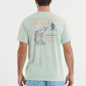 Layering Piece Stretch performance Southern Marsh SEAWASH Tee - Retro Redfish