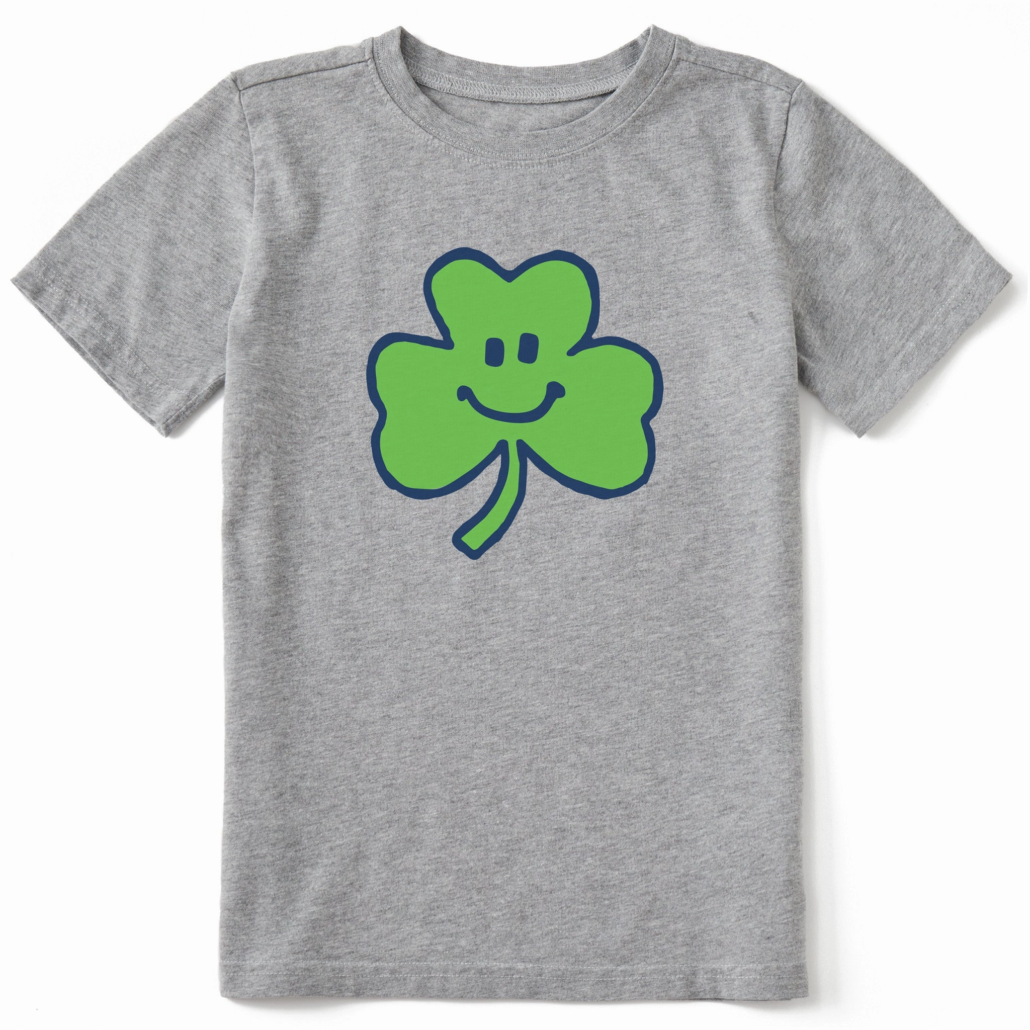 Chilly Weather Style Kids Smile Clover Short Sleeve Crusher Tee