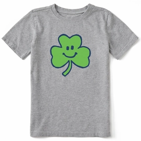 Kids Smile Clover Short Sleeve Crusher Tee Soft and Light Wear