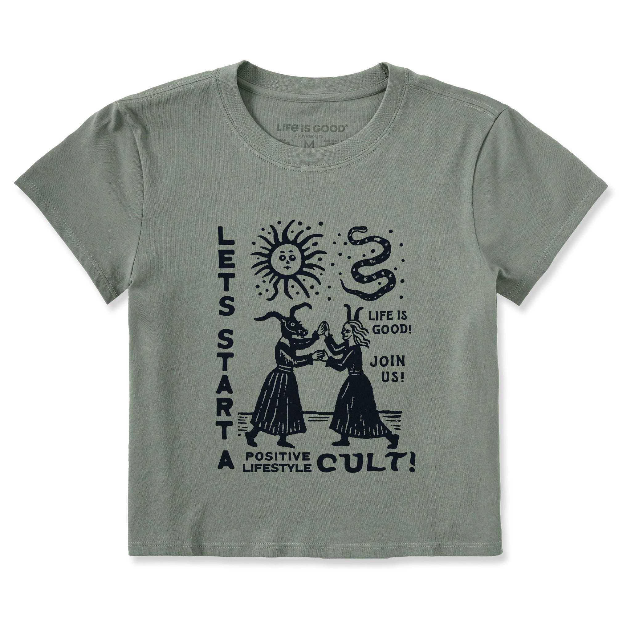 Women's Let's Start a Cult Crusher-LITE Shrunken Tee Slim Waistband