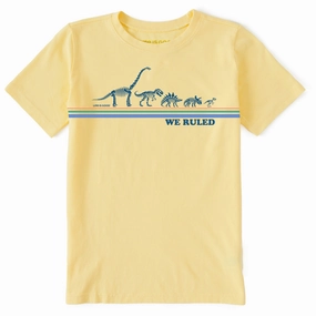soft look Essential Clothing Kids We Ruled Dino's Short Sleeve Crusher Tee
