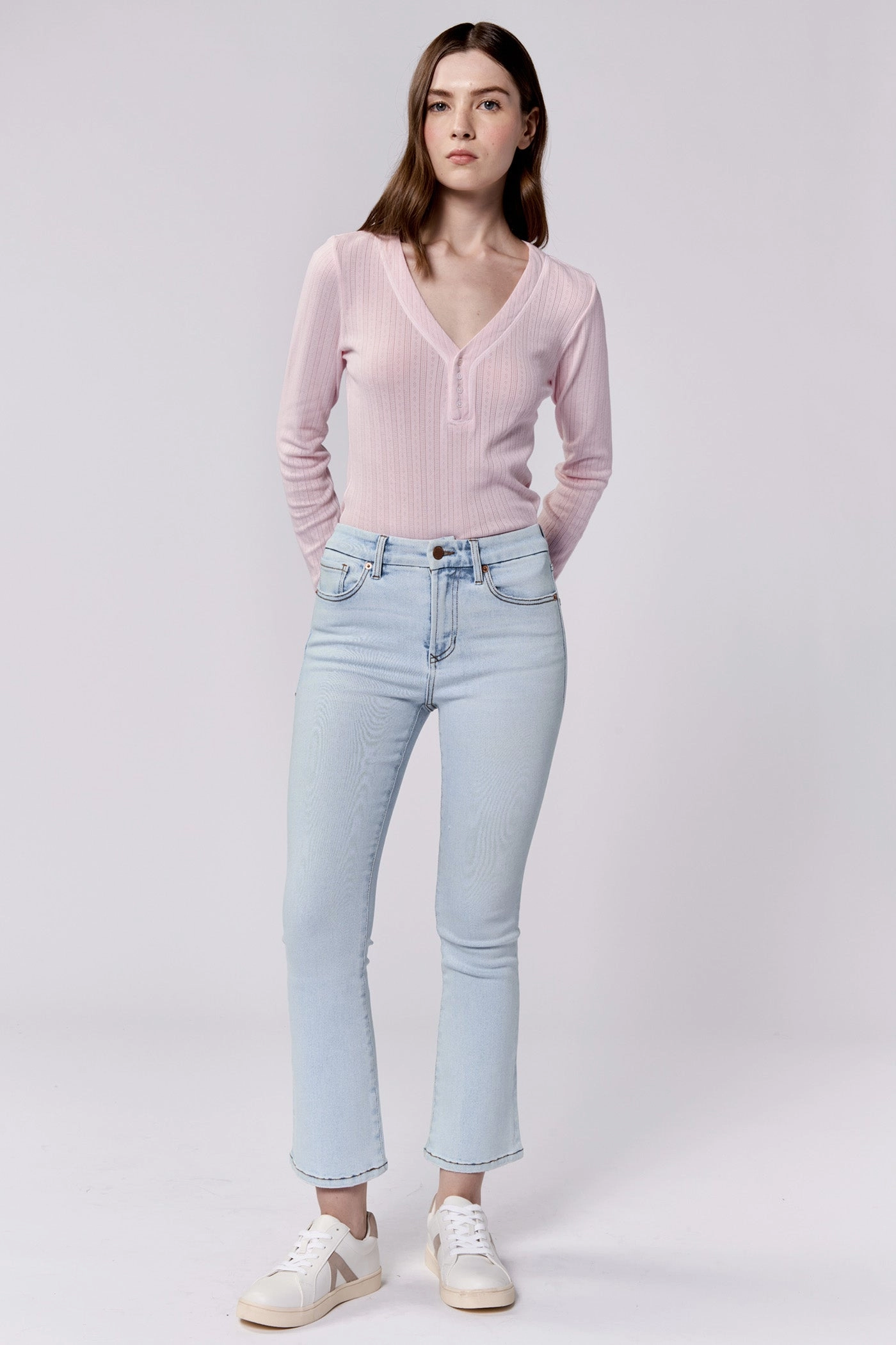 Durable Eco Friendly Dear John Jeanne Mid Rise Cropped Flare Jeans Positano