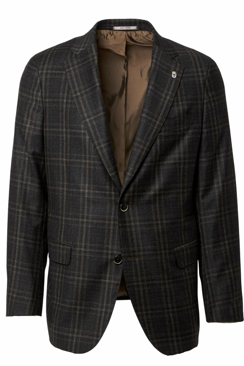 Charcoal Window Plaid Sport Jacket Classy Design Chilly Day Fit
