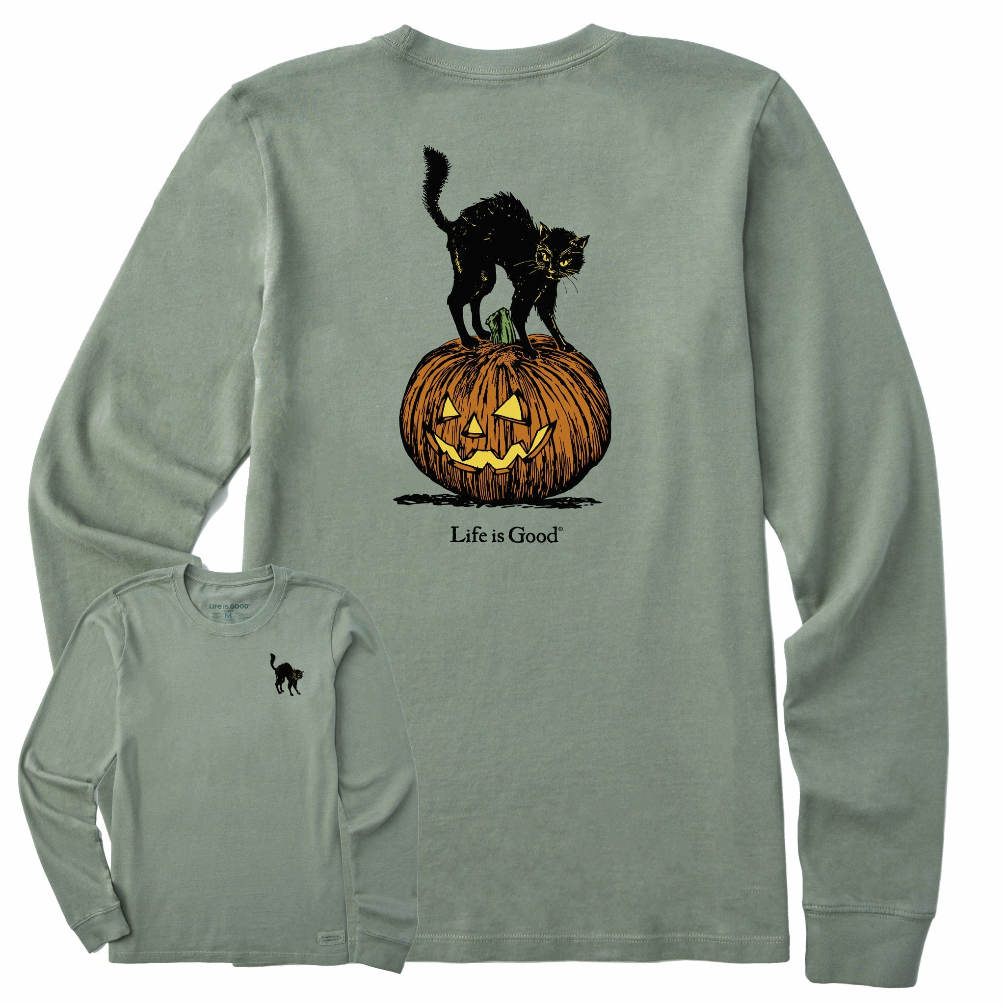 Essential layering piece Women's Pumpkin Cat Long Sleeve Crusher Tee
