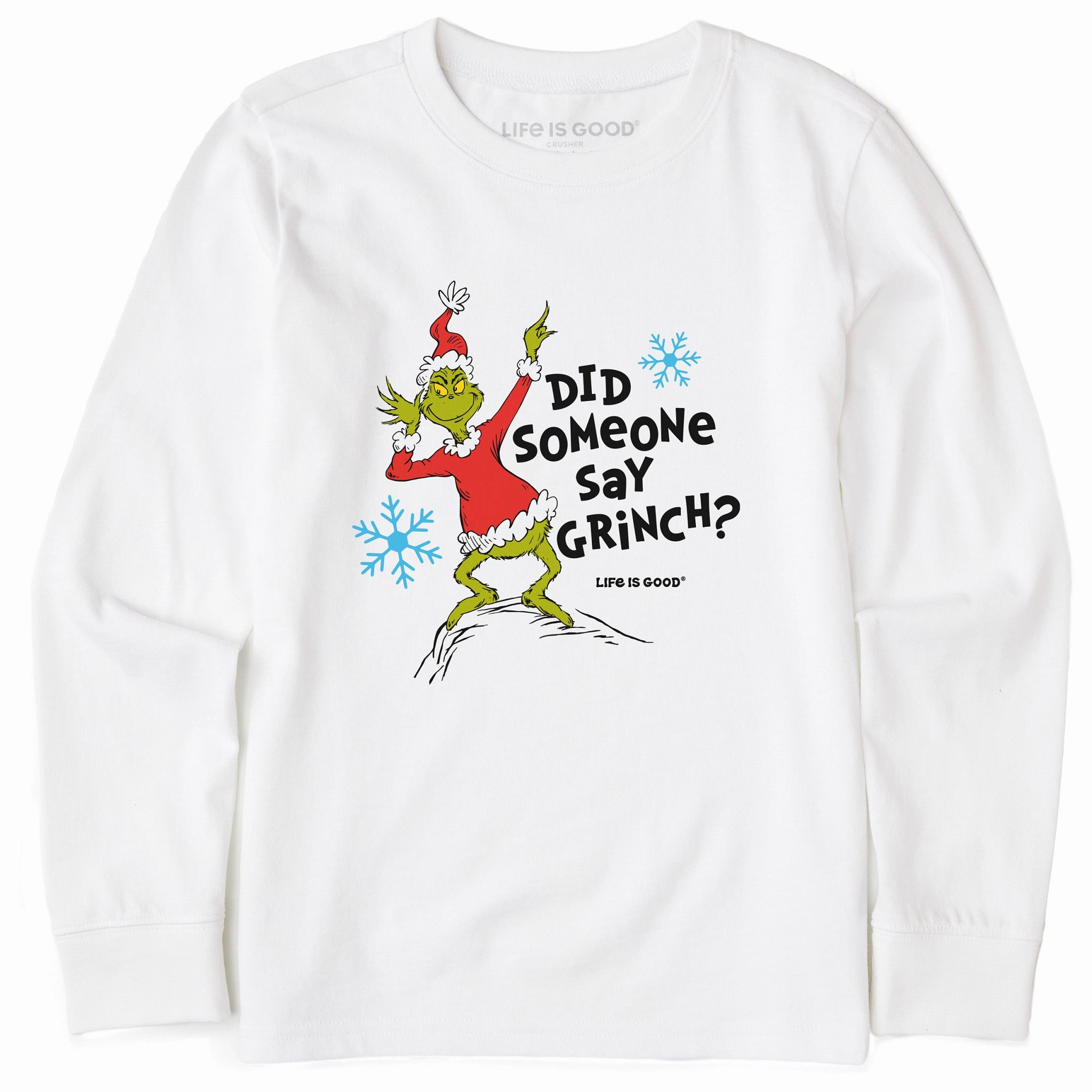Ultra Soft Blend Quick Dry Wear Fit Kids Did Someone Say Grinch? Long Sleeve Crusher Tee