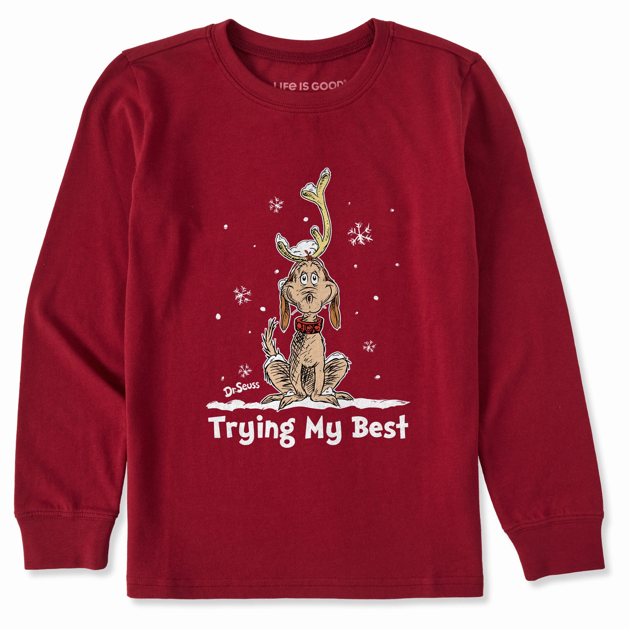 Kids Trying My Best Max Long Sleeve Crusher Tee Casual Comfort Layer Slim fit sleekness