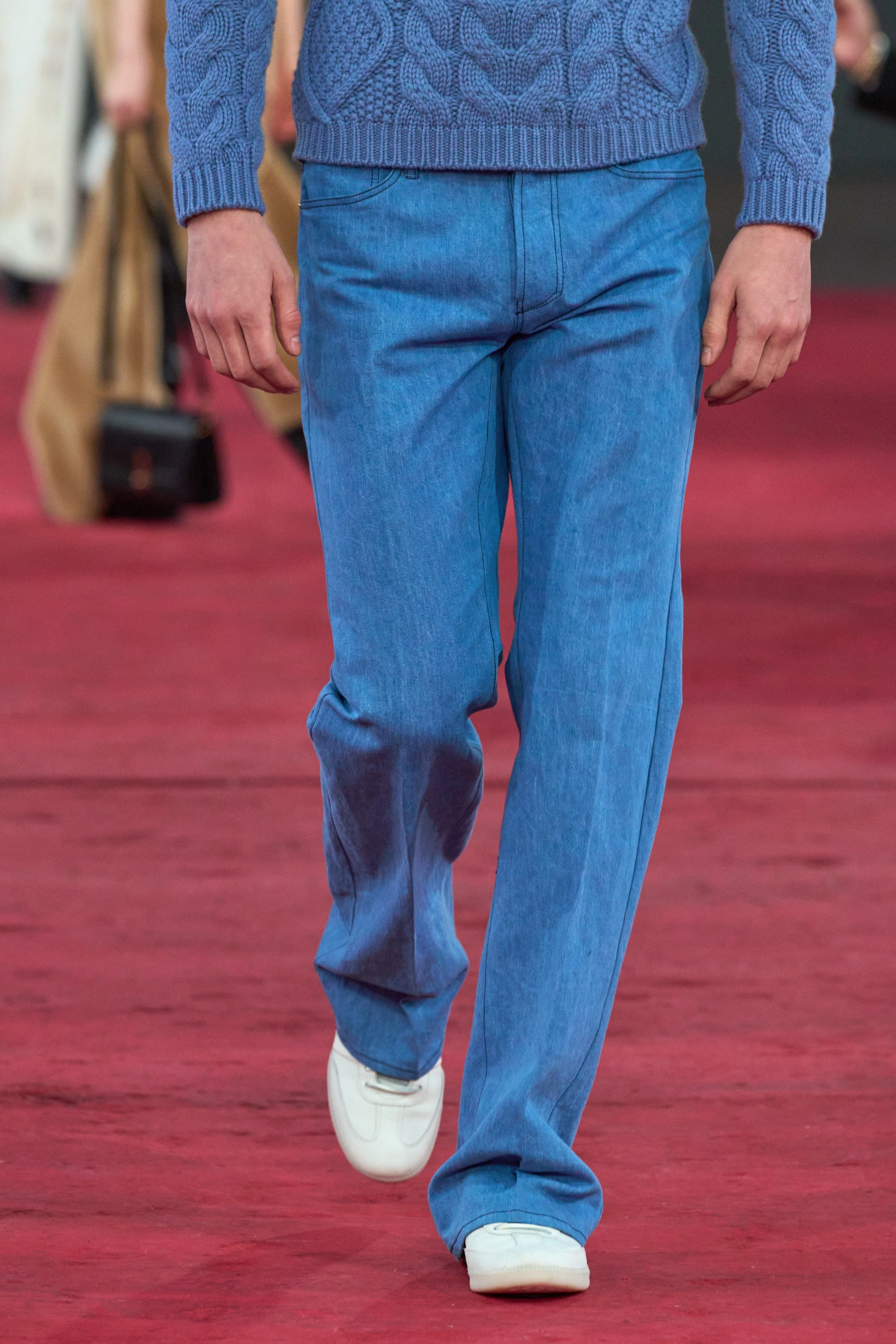 Preston Five Pocket Pant in Light Blue Recycled Cotton Linen Denim Air Flow TouchscreenCompatiblePockets