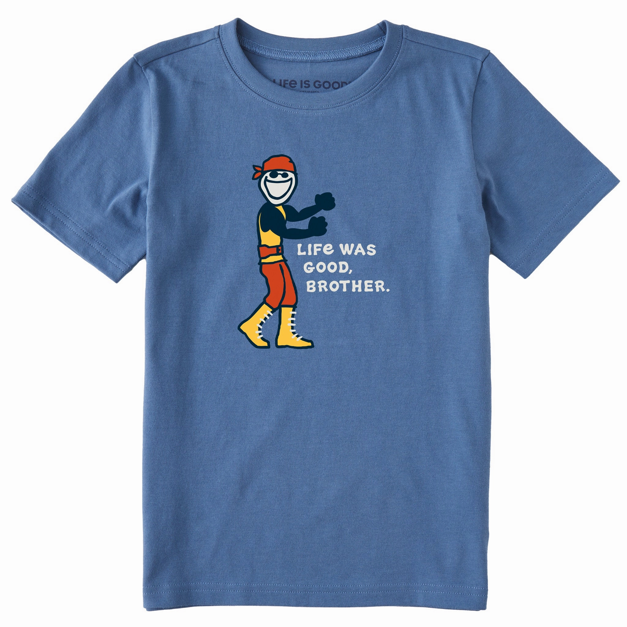 Slim Style Seamless construction Kids Life Was Good, Brother Short Sleeve Crusher Tee