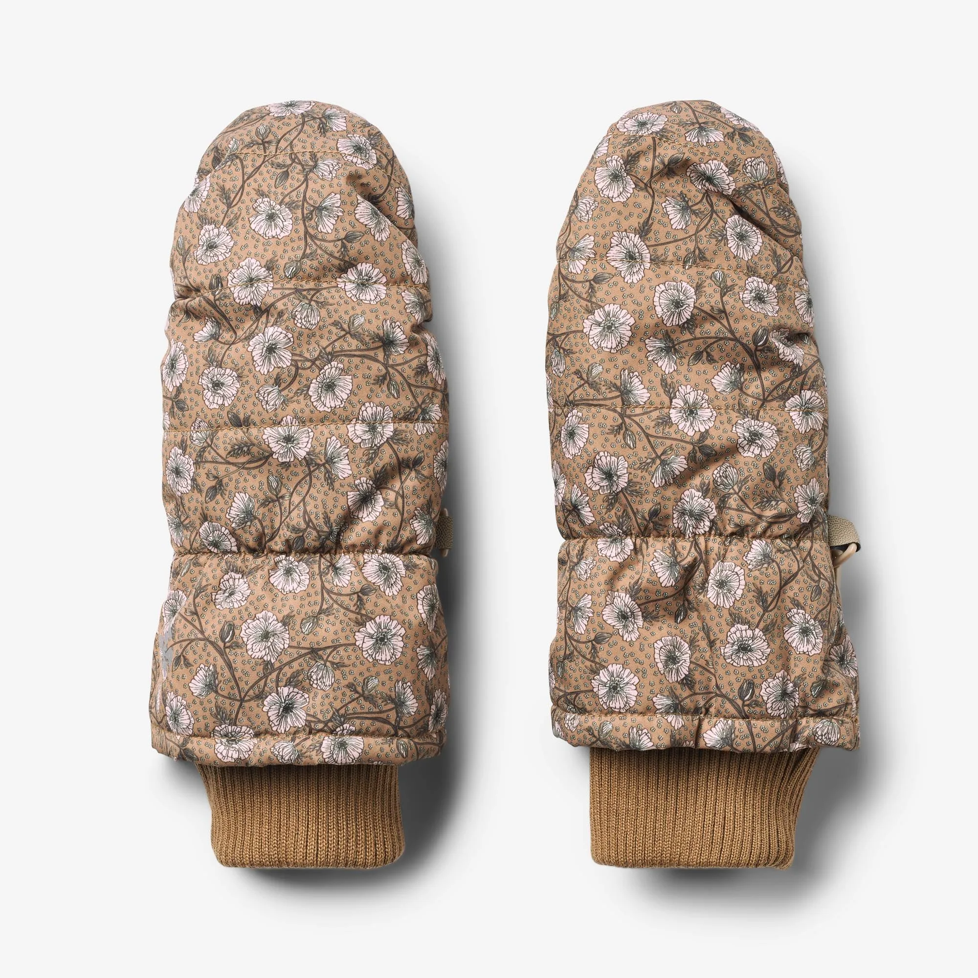 Travel Essential Puffer Mittens Jazz - caramel anemones