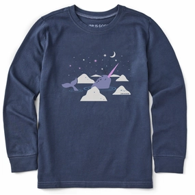 Kids Narwhal Moongaze Long Sleeve Crusher Tee Teenager coolness Breathable Layer