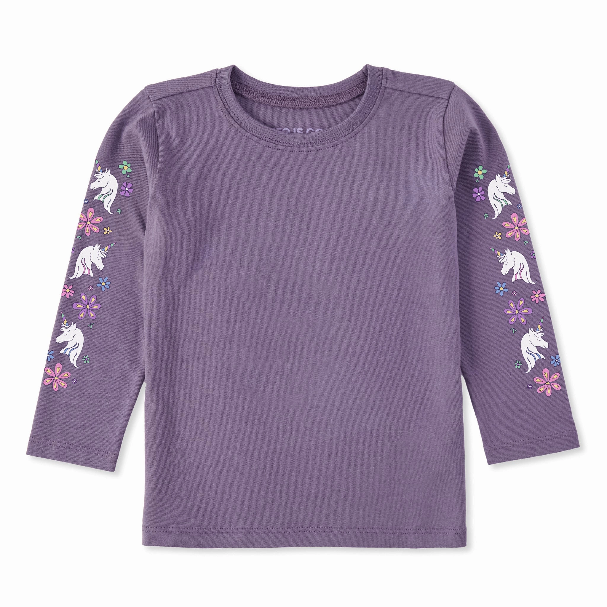 AllSeasonWear Outdoor Leisure Look Toddler Unicorn Flowers Long Sleeve Crusher Tee