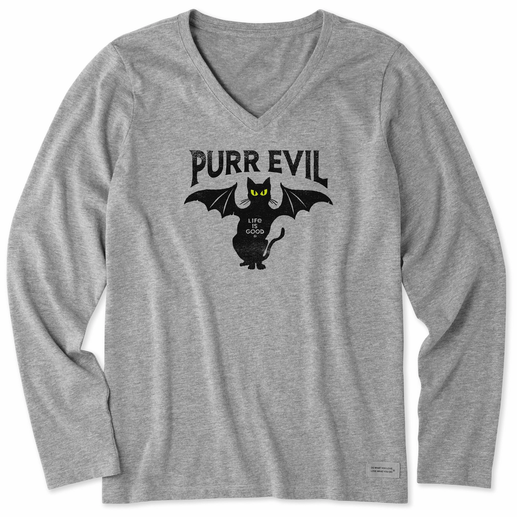 sporty wear Women's Purr Evil Long Sleeve Crusher Vee