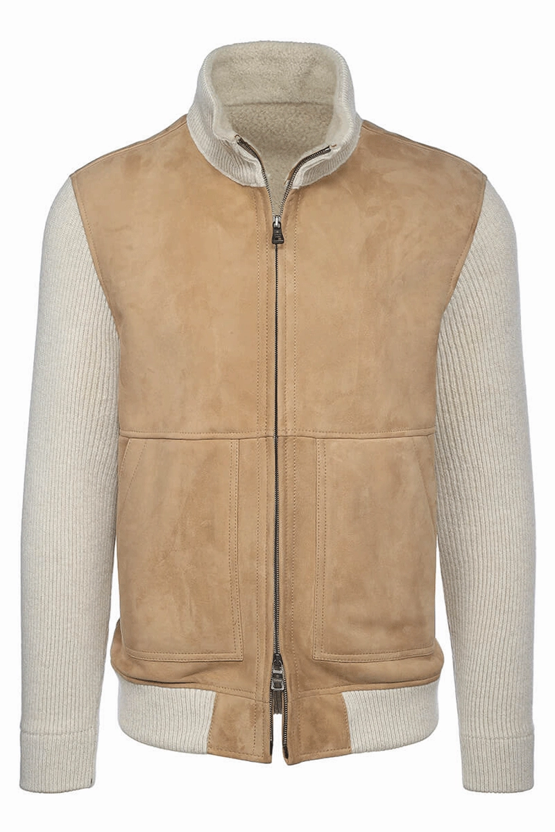 Structured Casual Fit Zip Knit Bomber Jacket