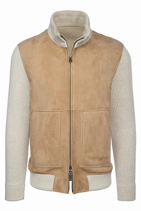 Zip Knit Bomber Jacket quilted Loose