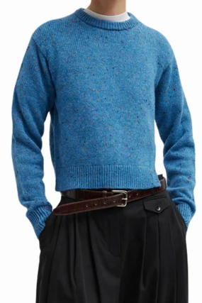 Knitted Layer Comfortable Design Confetti Crewneck