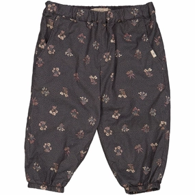 Trousers Malou Lined - black flowers Active Comfort All Season