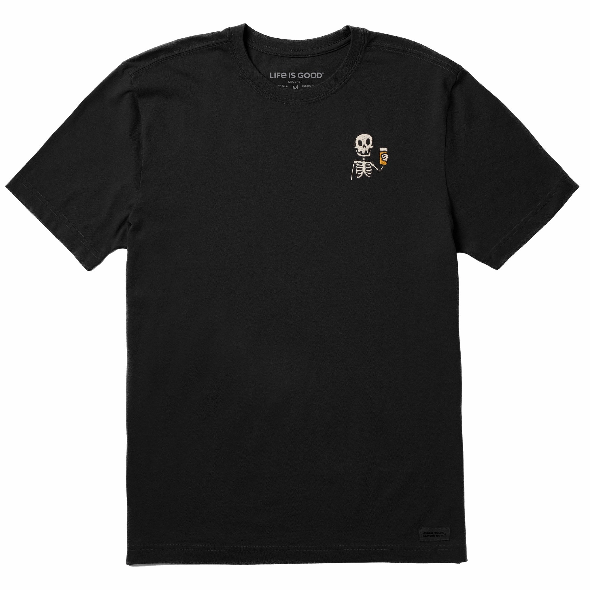 Men's Skeleton Beer Short Sleeve Crusher Tee Soft Brushed Finish