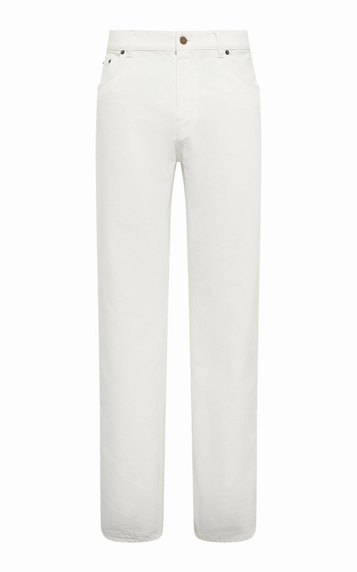 RuggedDurability Rey Straight-leg Five Pocket Pant in White Recycled Cotton Denim