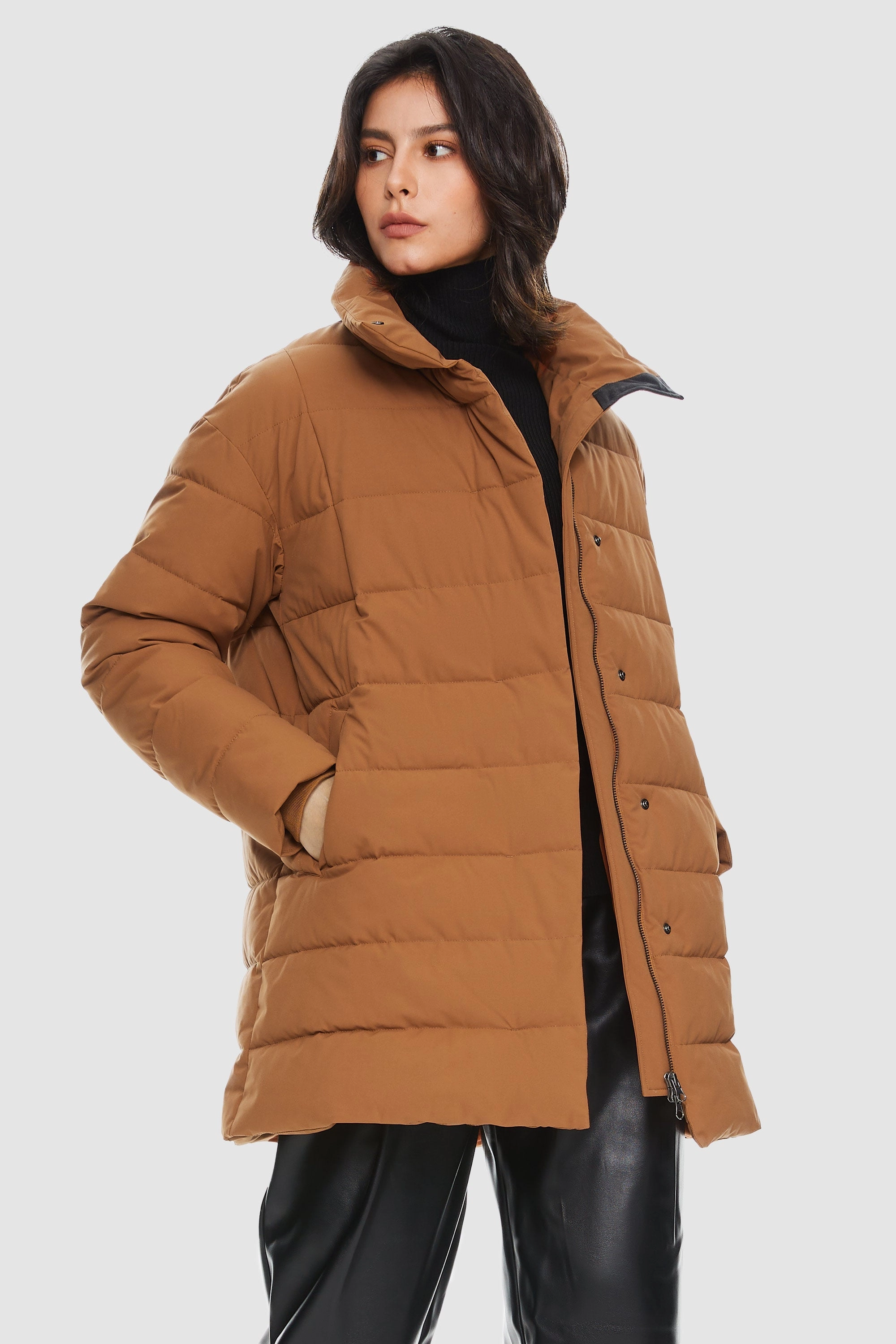 Quilted Mid-Length Coat Snag Free Fabric