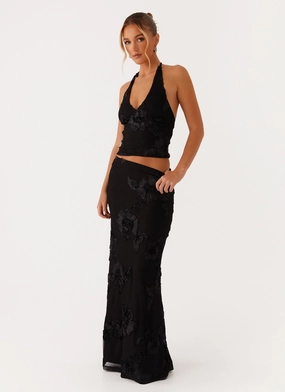 Radiate Maxi Skirt - Black Modern Tones