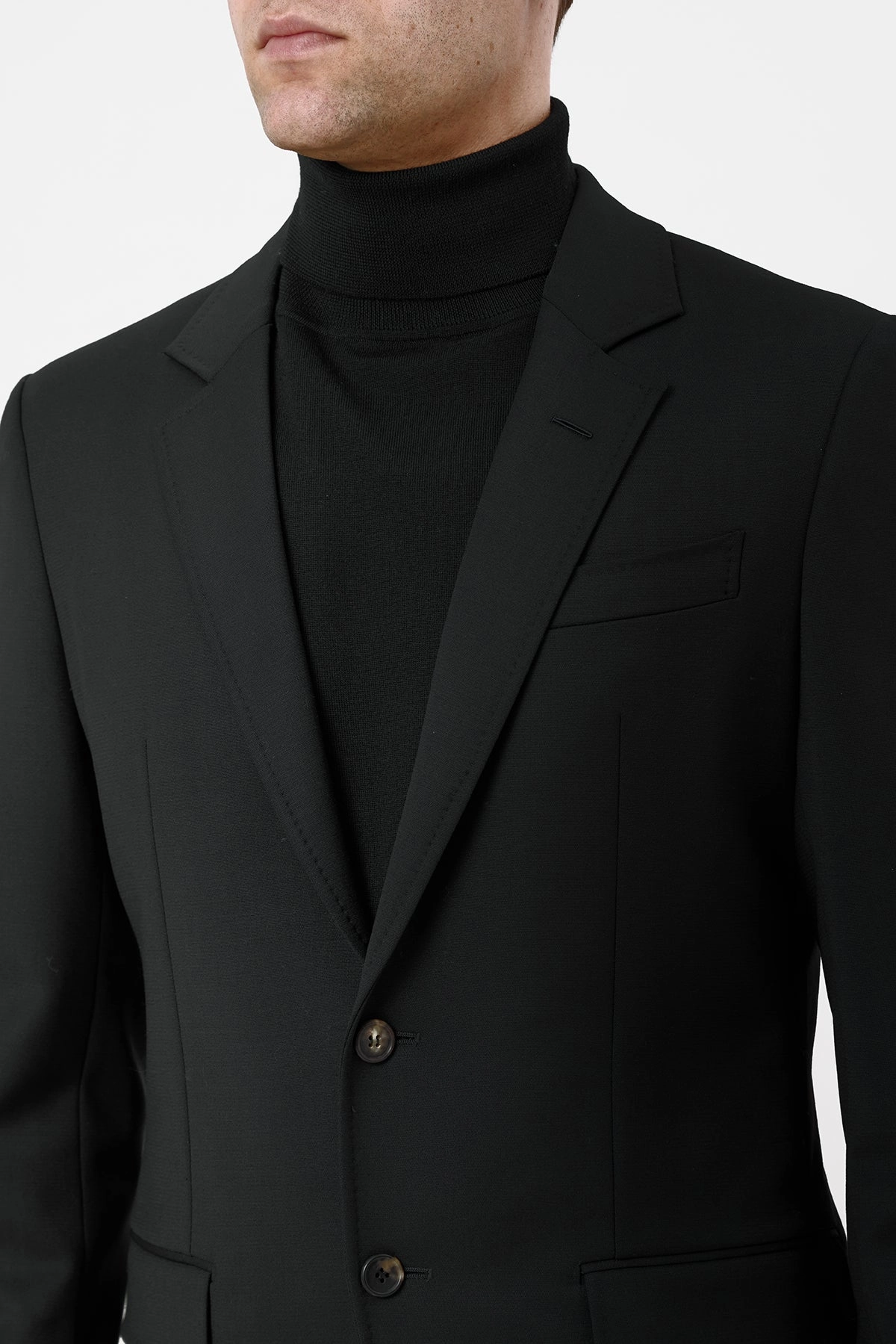 Irving Jacket in Black Sportswear Wool Functional