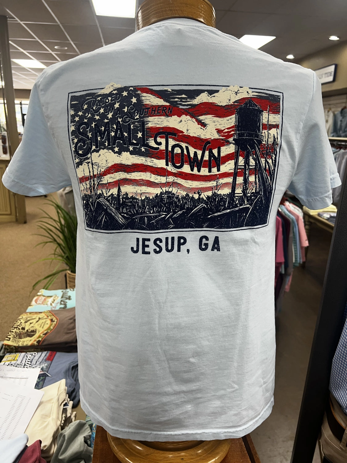 Abrasion Resistant Fabric Premium Cotton Blend Raised in a Small Town Jesup SS Tee