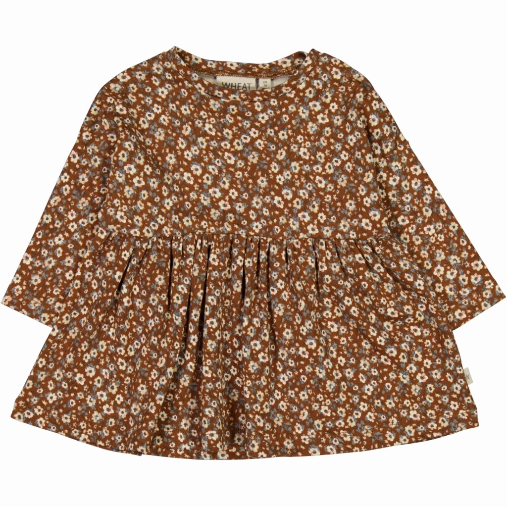 Polished Finish Jersey Dress Emmy - dry clay anemones