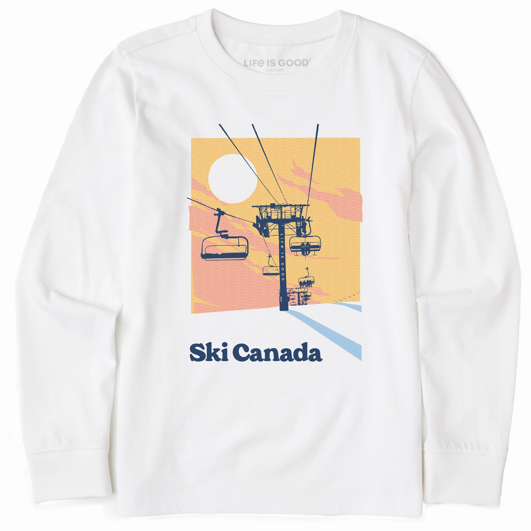 Kids Ski Canada Long Sleeve Crusher Tee EcoFriendlyDyes Active Style Trend