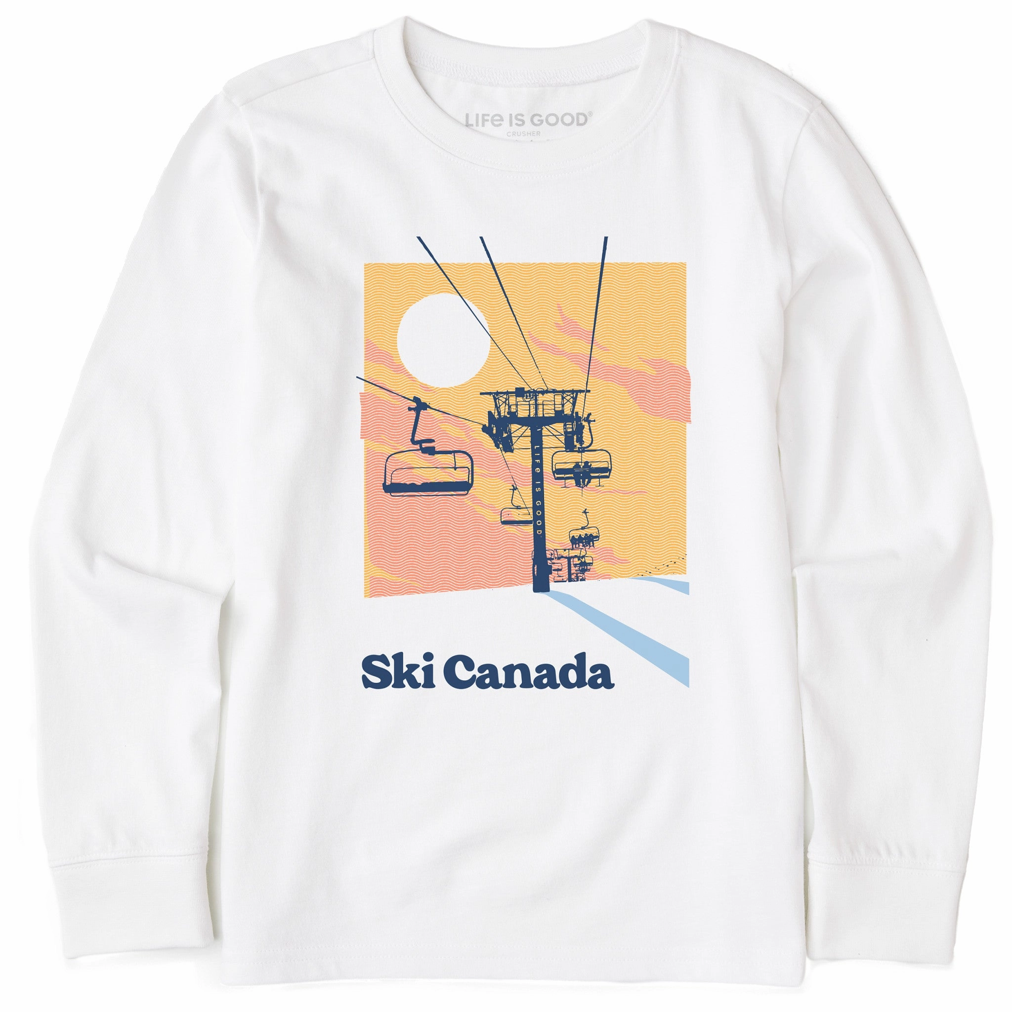 Boat Neck Kids Ski Canada Long Sleeve Crusher Tee