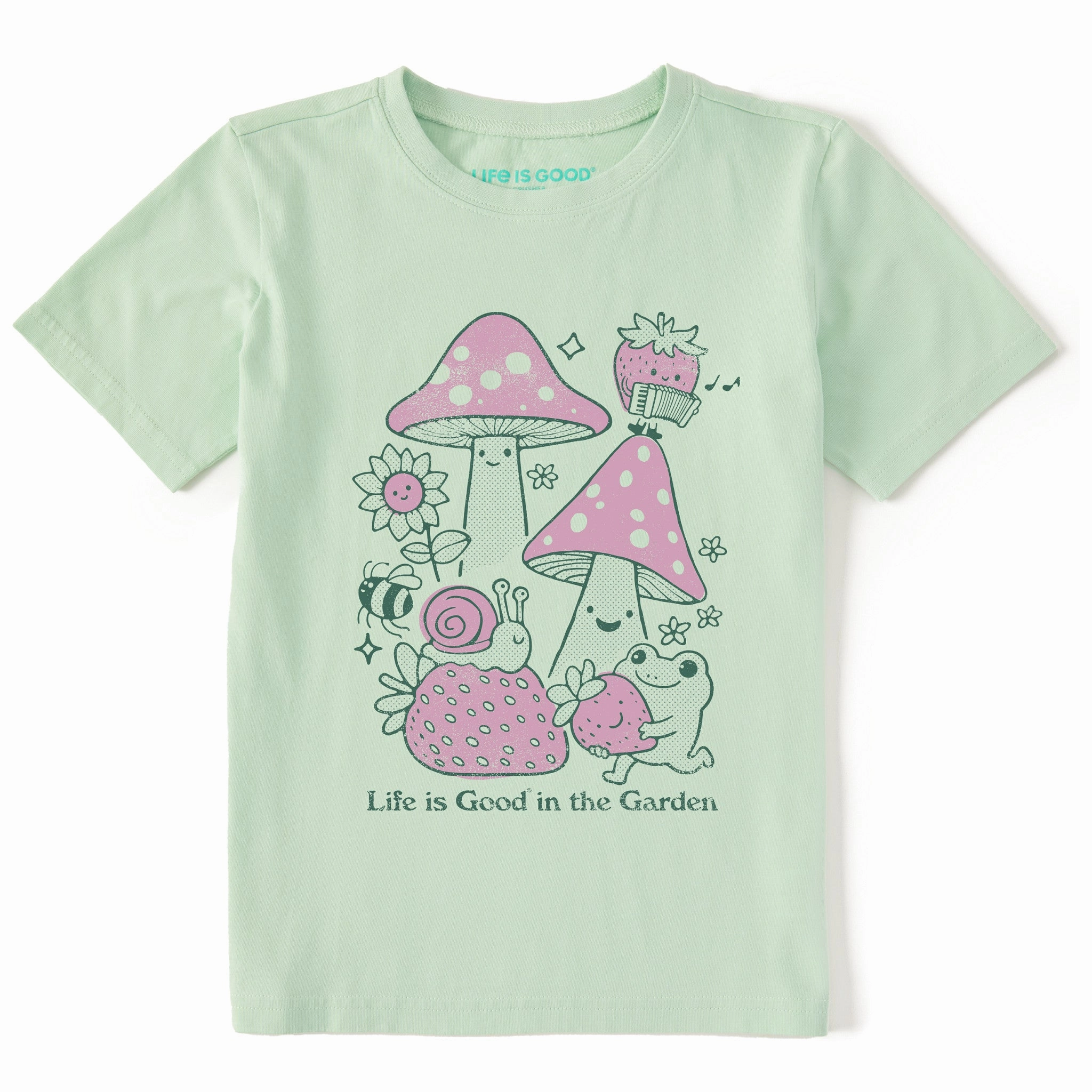 Kids Life is Good in the Garden Short Sleeve Crusher Tee AntiStaticFinish Thermal Regulation Fabric