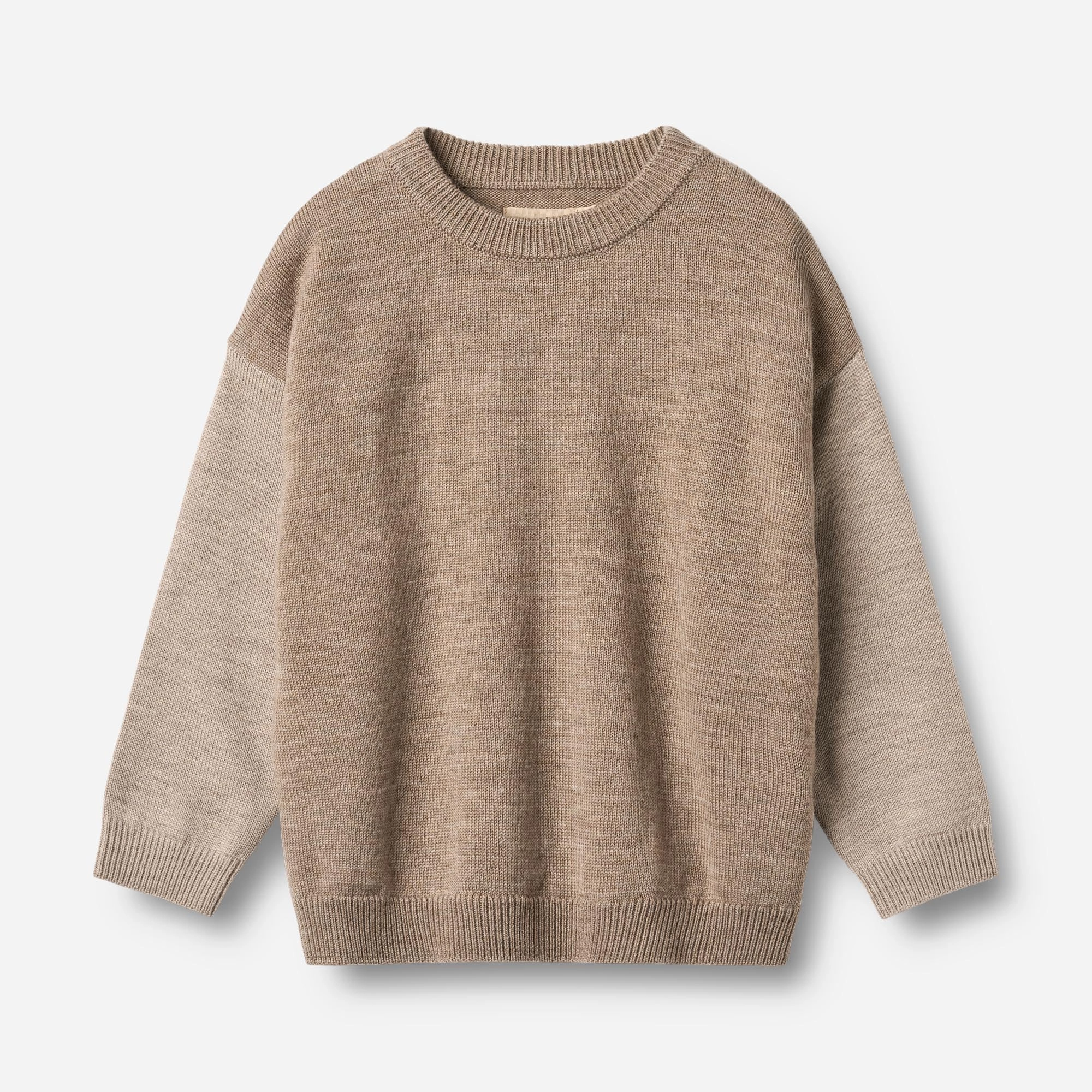 DoubleLayered Hem Knit Pullover Finley - grey camel melange