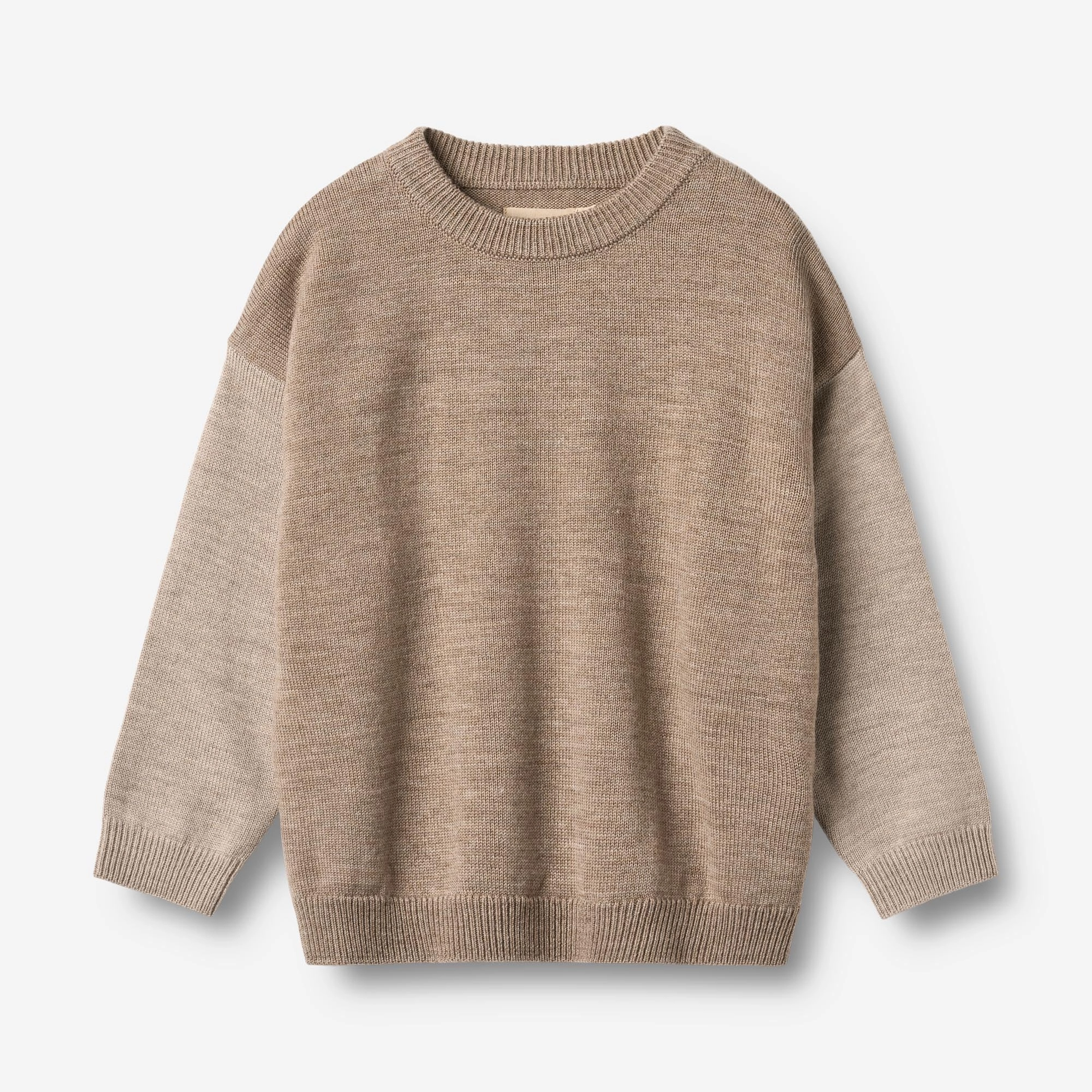 Work From Home Knit Pullover Finley - grey camel melange