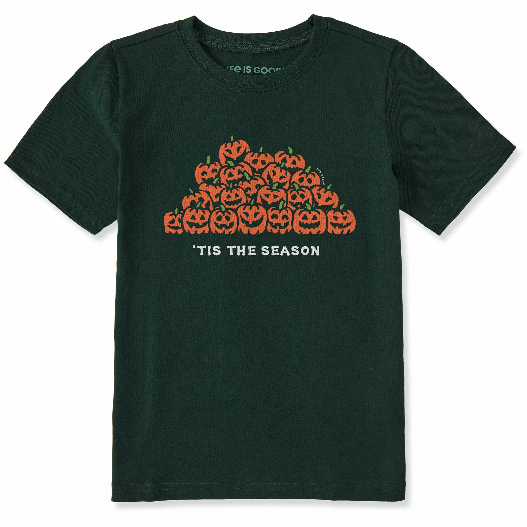 Active Design Sleek Layers Kids Tis the Season Pumpkin Pile Short Sleeve Crusher Tee