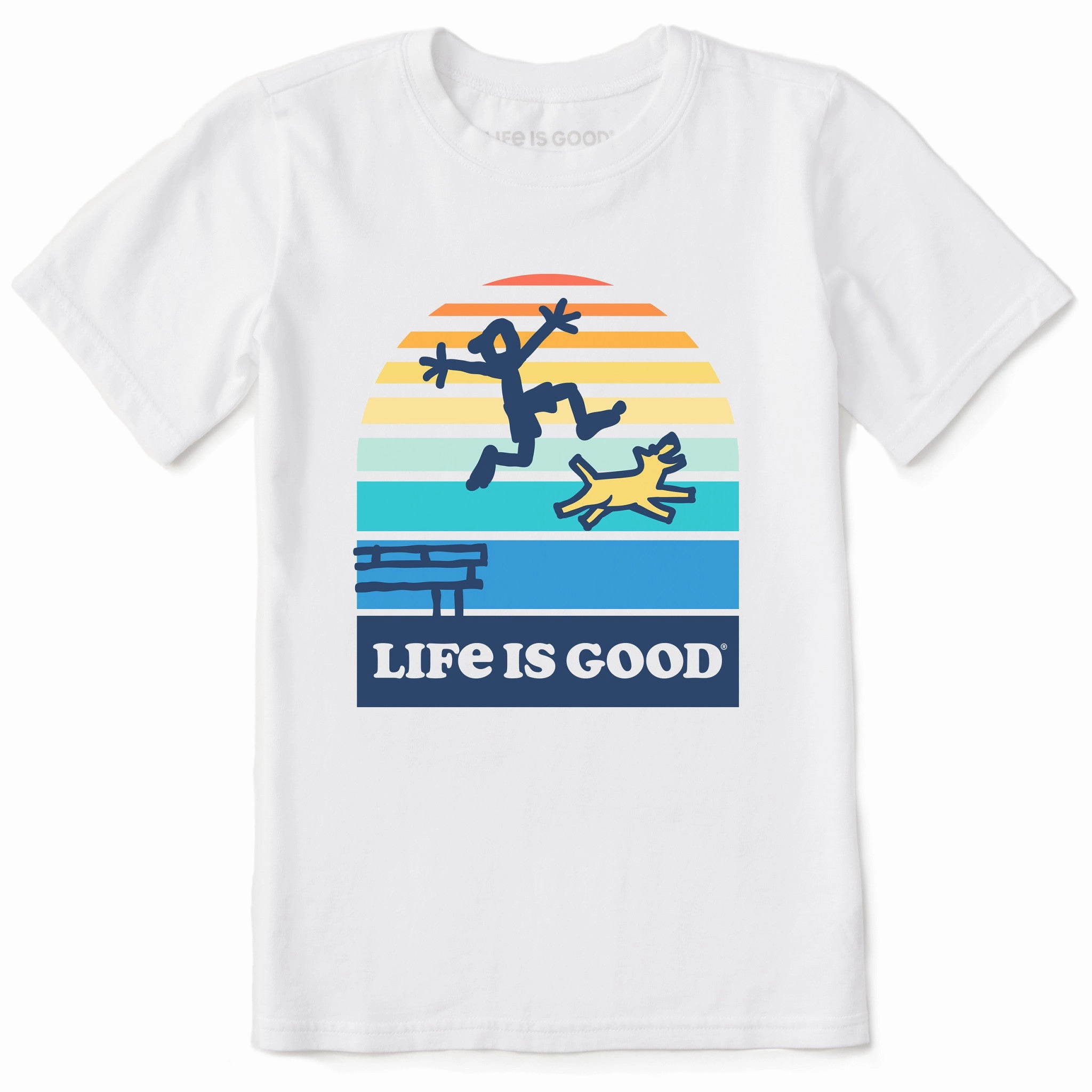 Kids Stripey Dock Jump Short Sleeve Crusher Tee Casual Fit Simple Wear