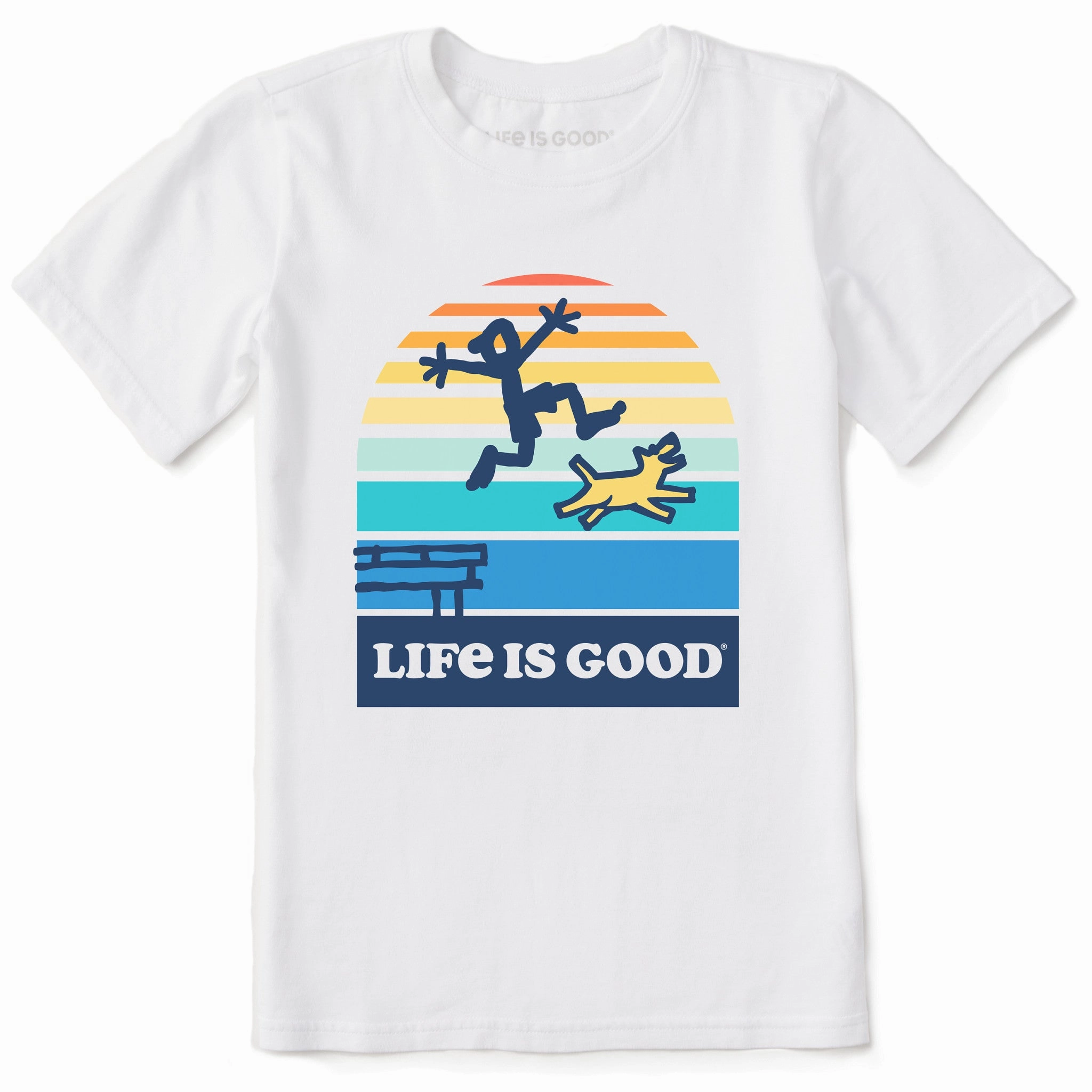 Kids Stripey Dock Jump Short Sleeve Crusher Tee Easy Wear Style