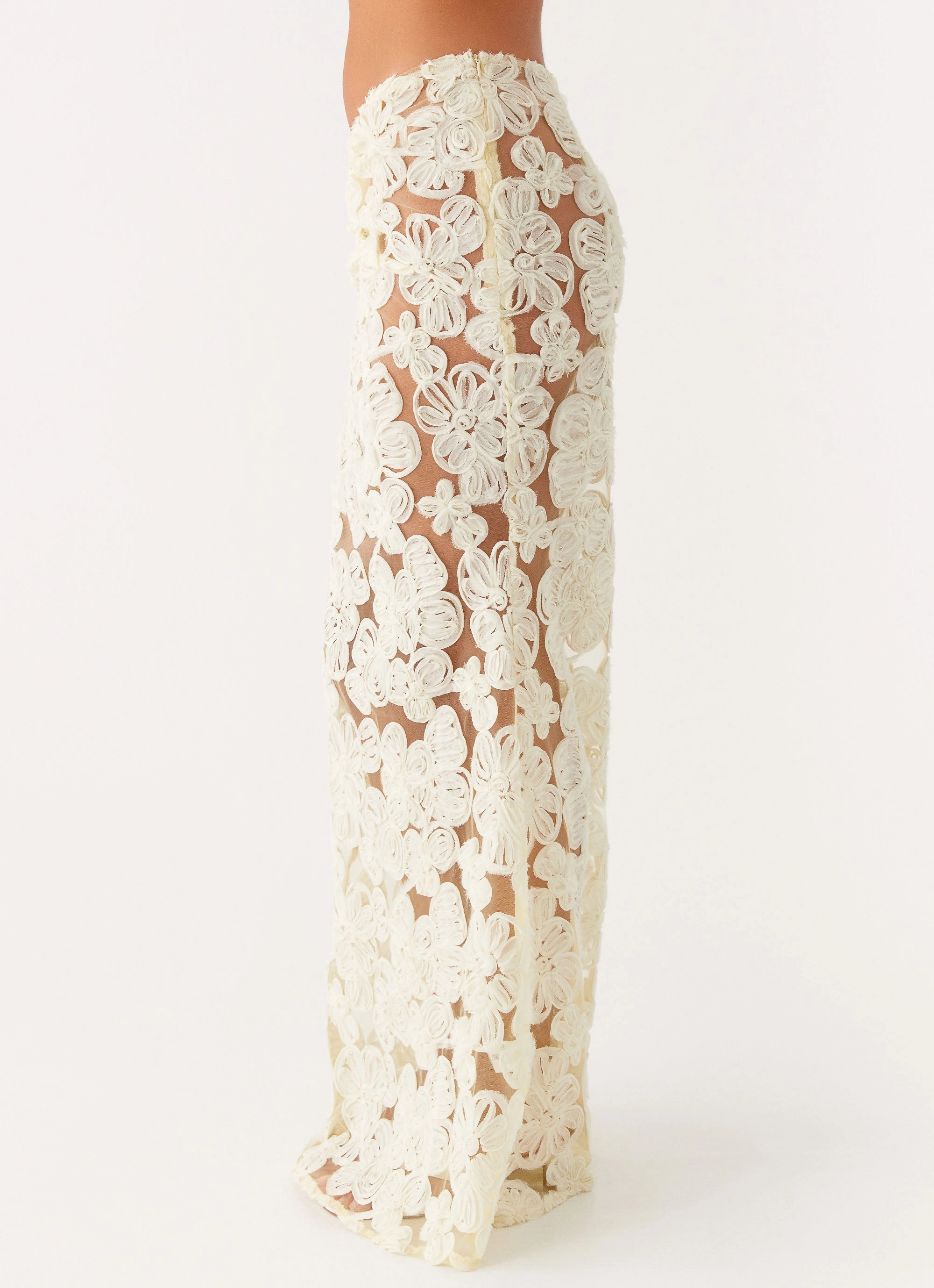 Wardrobe Hero Stretch Material Fiorella Floret Maxi Skirt - Yellow