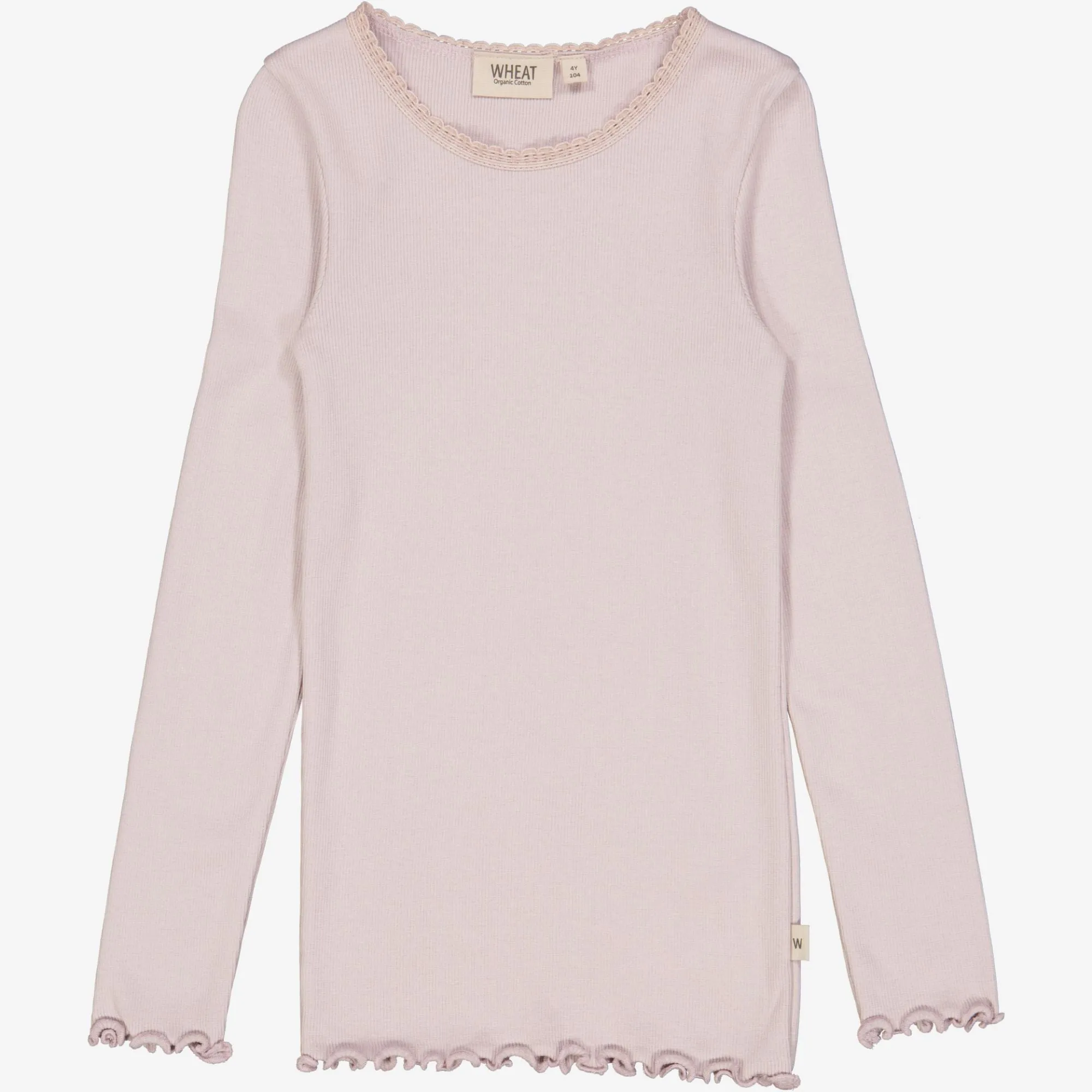 Rib T-Shirt Lace LS - soft lilac Casual Look